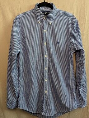 Ralph Lauren Men’s Blue & White Striped Button-Down Shirt
